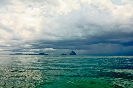 Lonely mountains at Andaman Seaの写真素材