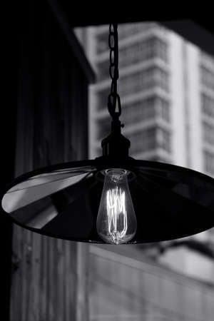 Retro style incandescent light bulbの写真素材