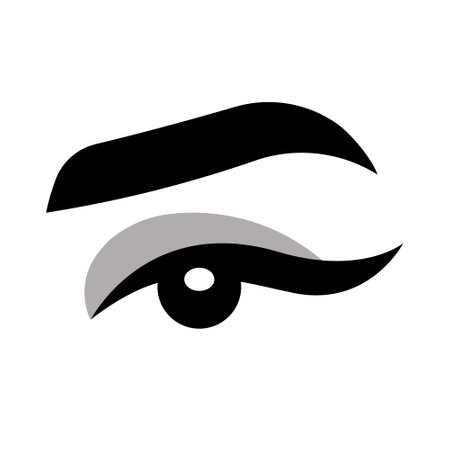 Female eye. Vector illustration of eyes: eyelashes, makeup, graphic arrow, eye shadow.のイラスト素材