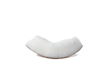 Coconut slice isolated on white backgroundの写真素材