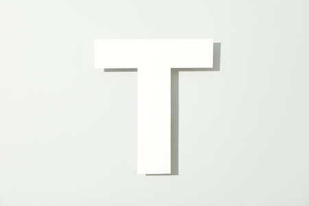 Letter T on white background, space for textの写真素材