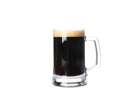 Glass of beer isolated on white background
