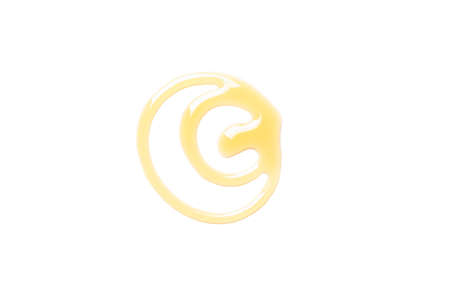 Sweet honey smear isolated on white backgroundの写真素材