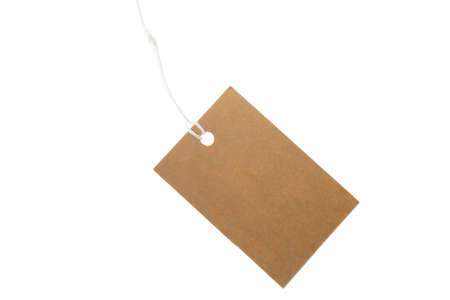 Cardboard blank tag isolated on white background. Black Friday sale