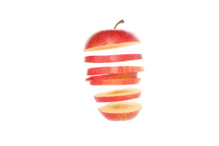 Sliced red apple isolated on white background