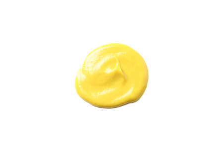 Cheese or mustard sauce spot isolated on white background