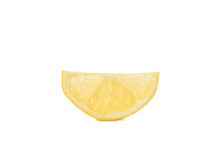 Slice of lemon isolated on white background