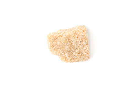 Brown sugar slice isolated on white background, close upの写真素材