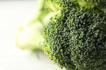 Raw broccoli, macro. Fresh vegetable. Healthy foodの写真素材