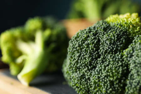 Raw broccoli, macro. Fresh vegetable. Healthy foodの写真素材