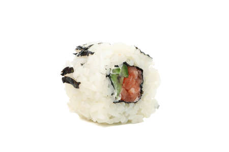 Delicious sushi roll isolated on white backgroundの写真素材