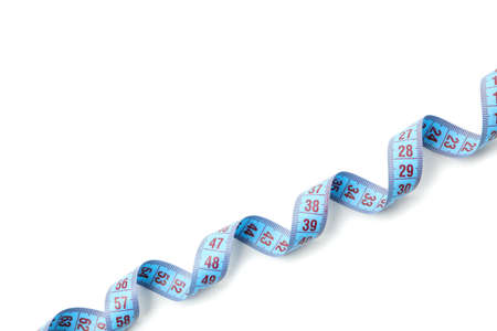Measuring tape isolated on white background. Weight loss