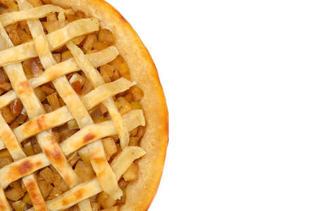 Tasty apple pie isolated on white background. Homemade foodの写真素材