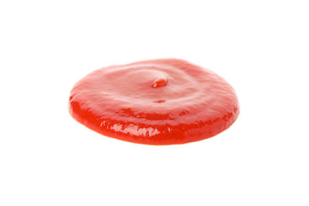 Tasty tomato sauce isolated on white backgroundの写真素材