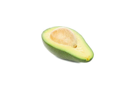 Half of ripe avocado isolated on white background