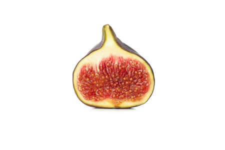 Half of fresh fig fruit isolated on white background