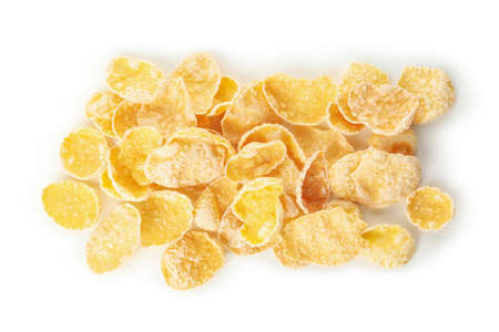 Tasty muesli isolated on white background, close up