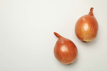 Fresh raw onion on white background, close upの写真素材