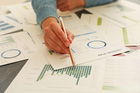 Young business woman doing a financial planning