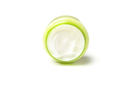 Jar of cosmetic cream isolated on white backgroundの写真素材