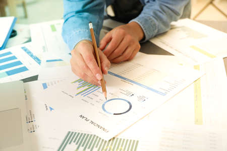Young business woman doing a financial planning