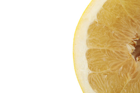 Pomelo fruit slice isolated on white background, close upの写真素材