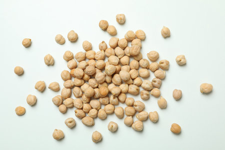 Group of fresh chickpea on white backgroundの写真素材