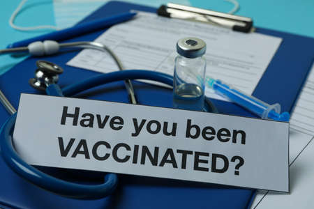 Concept of Vaccination with text Have you been Vaccinated, close upの写真素材
