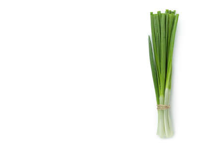 Fresh green onion isolated on white background