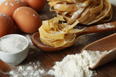 Concept of cooking tasty pasta, close upの写真素材