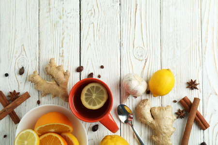 Concept of alternative cold treatment, space for textの写真素材