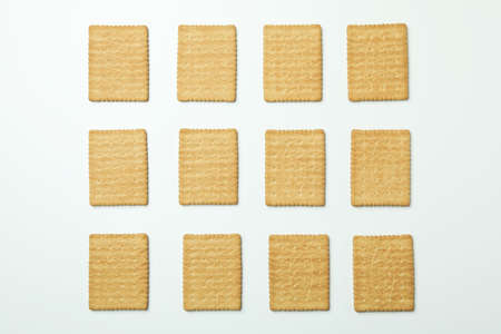 Tasty cookies on white background, top viewの写真素材