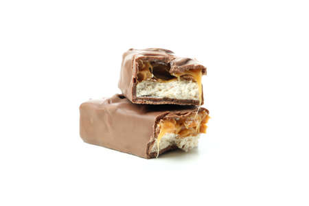 Tasty candy bar isolated on white backgroundの写真素材