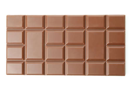 Tasty chocolate bar isolated on white background