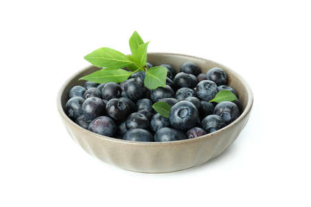 Fresh delicious blueberry isolated on white backgroundの写真素材