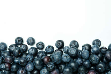 Fresh berry concept with blueberry on white backgroundの写真素材