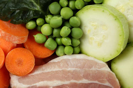 Ingredients for organic pet food, close upの写真素材