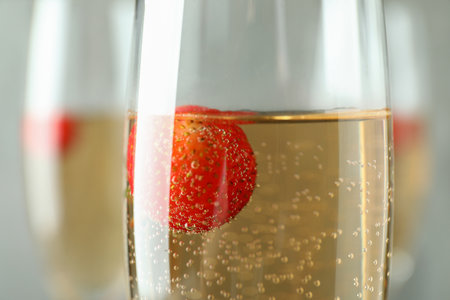 Concept of delicious drink with Rossini cocktail, close upの写真素材