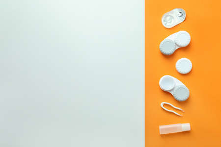 Concept of contact lenses for eyes, health careの写真素材