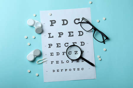 Concept of contact lenses for eyes, health careの写真素材