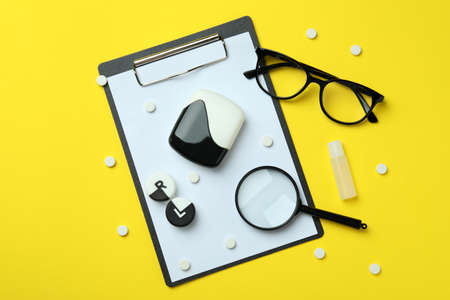 Concept of contact lenses for eyes, health care