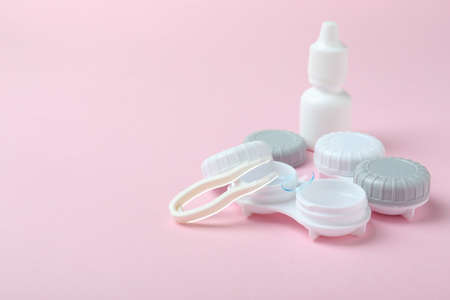 Concept of contact lenses for eyes, health careの写真素材