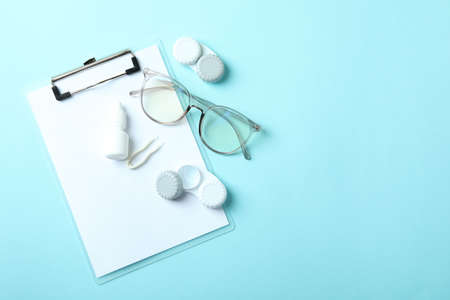 Concept of contact lenses for eyes, health careの写真素材