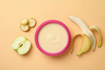 Concept of tasty baby food or nutritionの写真素材