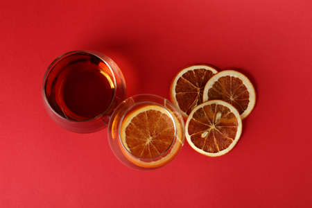 Concept of hard alcoholic drinks with cognac