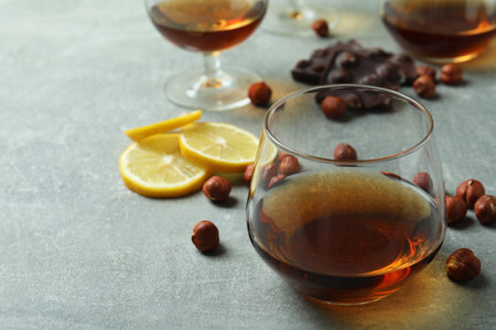 Concept of hard alcoholic drinks with cognacの写真素材