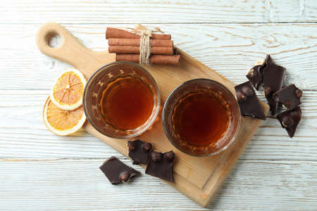 Concept of hard alcoholic drinks with cognacの写真素材