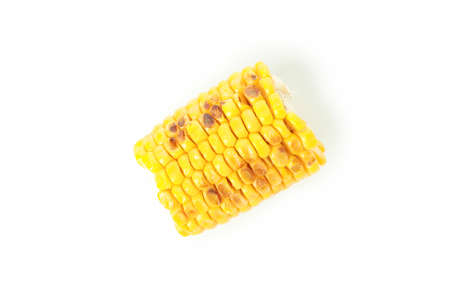 Tasty grilled corn isolated on white backgroundの写真素材