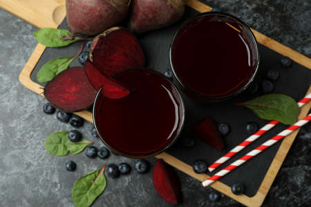 Concept of healthy drink with beetroot smoothieの写真素材