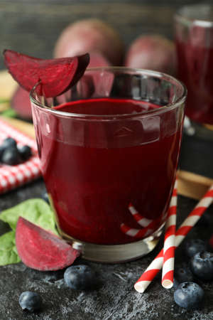 Concept of healthy drink with beetroot smoothie